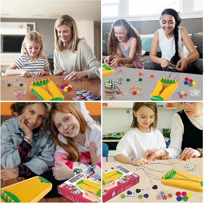 Arts and Crafts for Kids Ages 8-12,Friendship Bracelet Making Kit for Girl,Kids Jewelry Making Kit with 28 Pre-Cut Threads,Christmas Birthday Gifts for Ages 6 7 8 9 10 11 12 Year Old Green