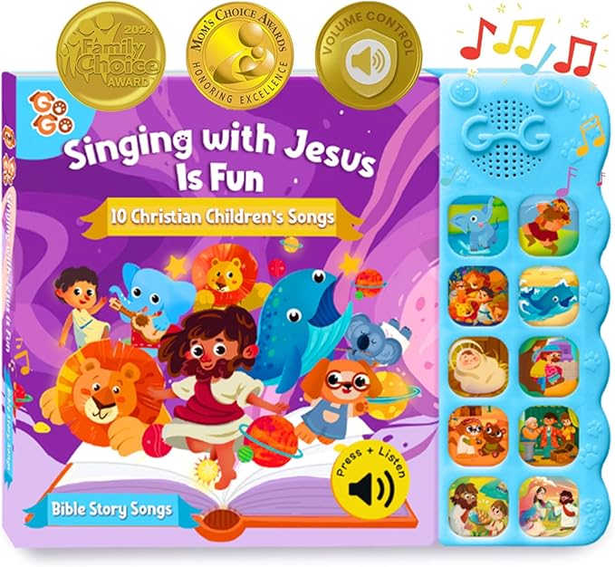 GO GO Bible Story Songs: 10 Toddler Songs, Christian Toys for Toddlers 3-5, Sound Books for Toddlers 1-3