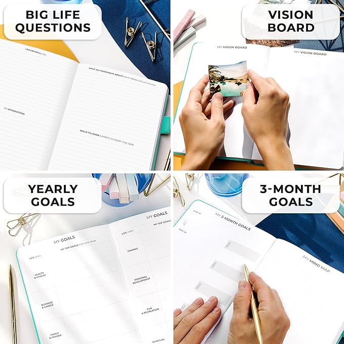 Clever Fox Planner Premium Edition – Undated Luxurious Weekly & Monthly Planner to Increase Productivity and Hit Your Goals – Organizer – Start Anytime, A5, Lasts 1 Year, Light Turquoise (Weekly)
