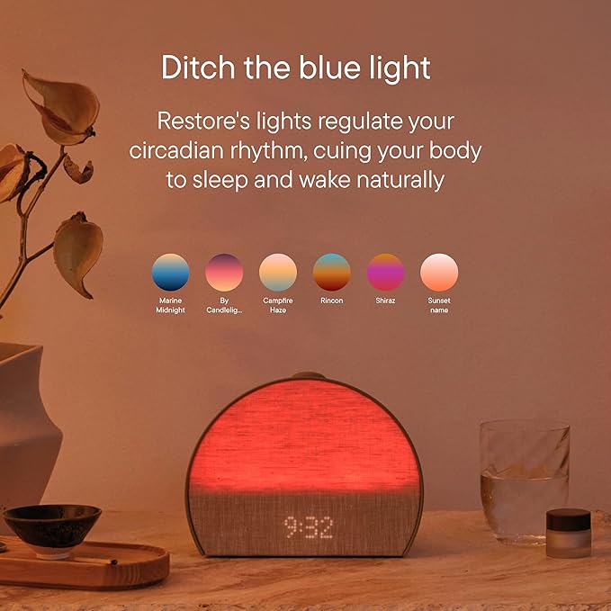 Hatch Restore 3 Sunrise Alarm Clock, Sound Machine, Smart Light (Greige) - White Noise, Screen-Free Sleep Routine
