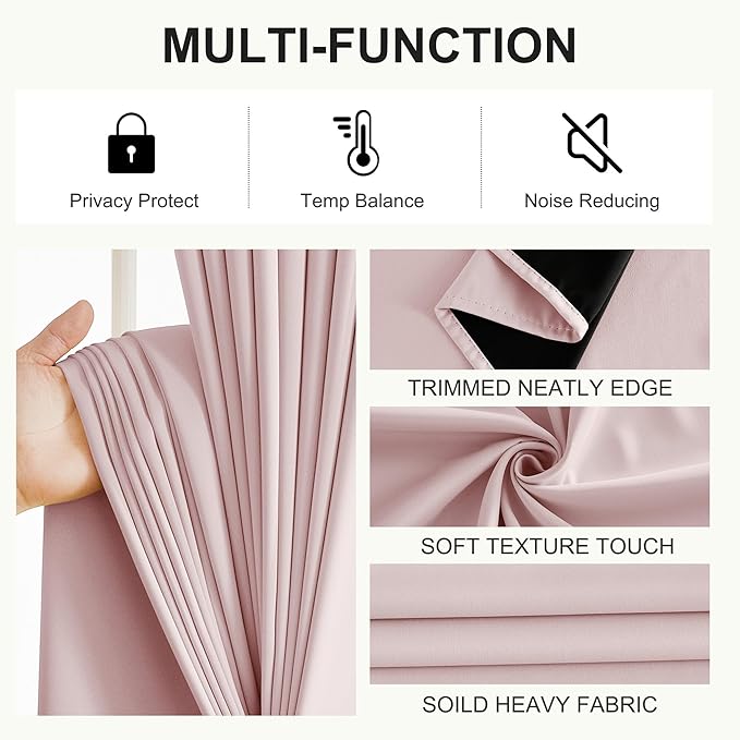 NICETOWN 100% Blackout Nursery Curtains 96 Inches Long, Thermal Insulated Window Drapes Room Darkening Curtains for Baby Bedroom with Grommet Top, 52W x 96L, 2 Panels