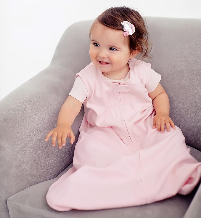 Baby Sleep Sack 1.0 TOG, Organic Cotton Baby Wearable Blanket with Two-Way Zipper, Swaddle Transition Baby Sleeping Bag, All-Season Sleep Sack for Newborn Infant Toddler Boy Girl, 2-Pack