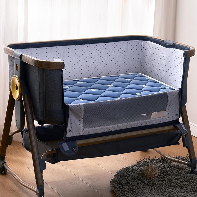 Baby Bassinet Mattress 35x 20 inches- Firm Support and Comfort Premium Foam,Noiseless and Odorless,Hypoallergenic Small Crib Mattress, Fits Moses Basket, Dual Sided with Soft Breathable Fabric