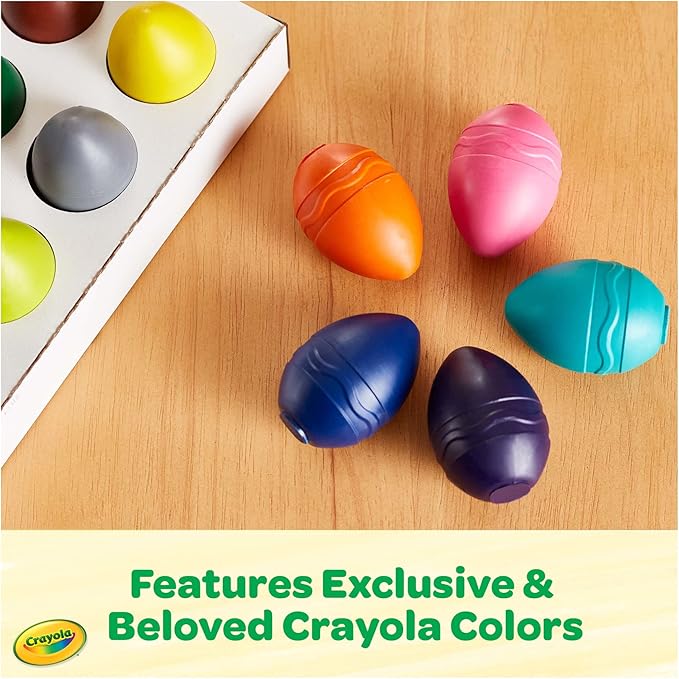 Crayola Large Egg Crayons (12ct), Jumbo Washable Crayons for Toddlers, Preschool Art Supplies for Toddlers, Classroom Must Have, Ages 1+