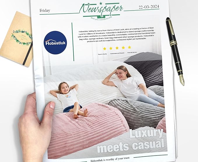 Hobestluk 6FT Bean Bag Chairs Adult Bean Bag with Portable Handle Comfy Large Bean Bag Lounge Chair with Removable Cover for Living Room Bedroom (Stripe Pink, 6FT)