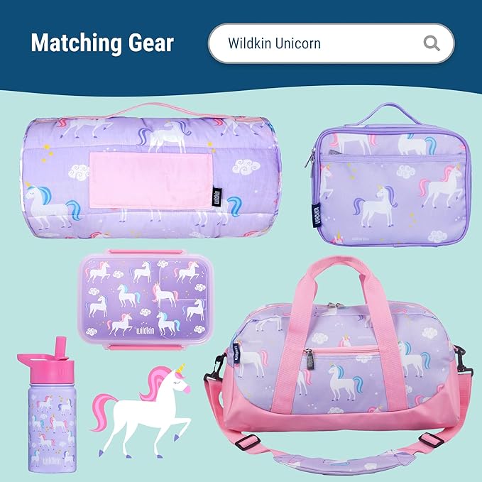 Wildkin 15-inch Kids Backpack – Durable, Padded, Adjustable for School & Travel - Unicorn