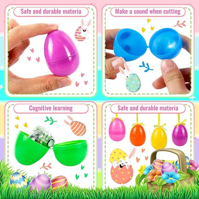 180Pcs Easter Eggs, 2.3" Fillable Bright Colors Plastic Easter Eggs Empty for Easter Hunt, Easter Basket Stuffers, Party Favor, Classroom Prize Supplies ﻿