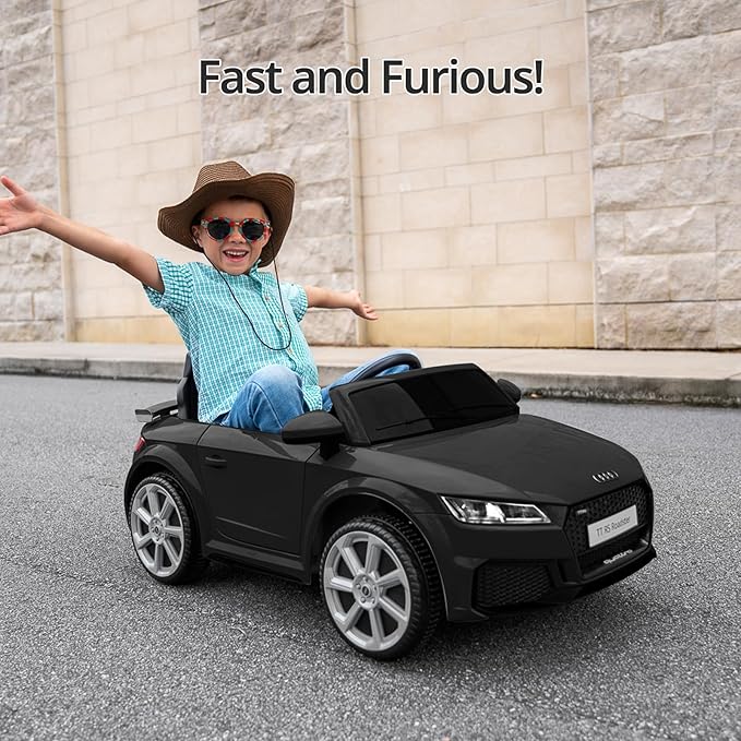 Licensed Audi Electric Kids Car, 12V Kids Ride-on Toy Car for Toddlers w/Remote - Black