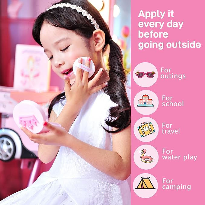 Peachand Baby Kids Mineral Sun Cushion SPF50+ PA++++ (Pink Ribbon)
