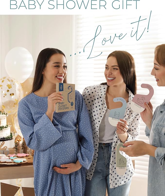 Baby Clothes Dividers For Closet - Wooden Baby Clothes Organizer Dividers for Boy & Girl, 8 Baby Closet Dividers by Size - Ideal Clothing Organizers