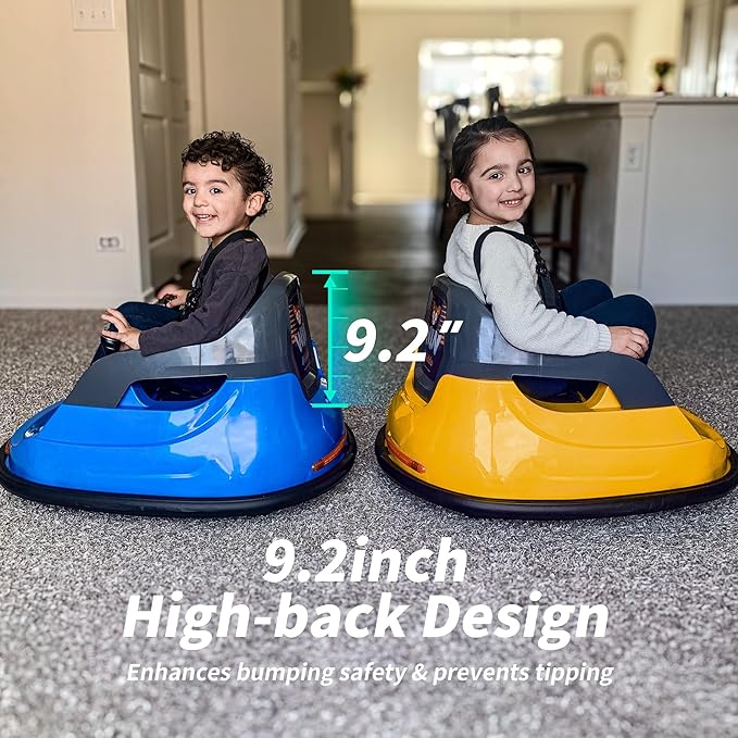Baby Bumper Car, 6V Electric Kids Bumper Car for Toddlers with Remote Control, Bluetooth - Yellow