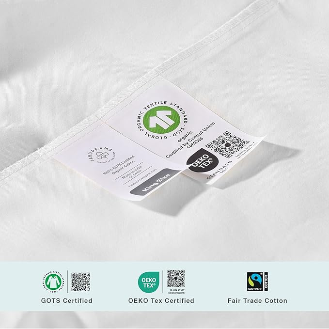 FABDREAMS Organic Quilted Mattress Protector Twin Size | Mattress Pad| Mattress Cover| Naturally Breathable | Noiseless| Fits up to 17" Deep Pockets| Temperature Regulating | Twin | White