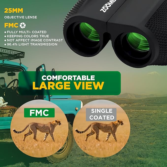Compact Binoculars for Bird Watching 10x25, Binoculars for Kids and Adults, theather, Easy Focus, Outdoor Travel Sightseeing, Hiking, Small for Adults, Games, Sports, Travel, car Race.