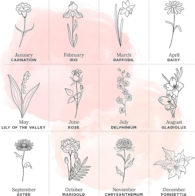 Custom Leather Jewelry Box w/Name & Birth Flower Month - Birthday Gifts for Women, Personalized Jewelry Travel Case - Customized Jewelry Organizer Box, Mom Birthday Gifts - Chestnut