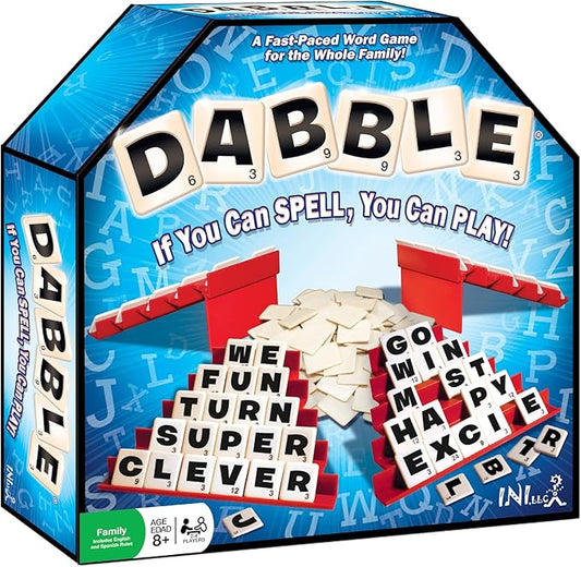 Dabble® Word Game | Fast-Paced Family Board Game | Enhances Spelling and Vocabulary for All Ages | Spell The First Five Words | Award-Winning and Educational Learning Game | Great Game for All Ages