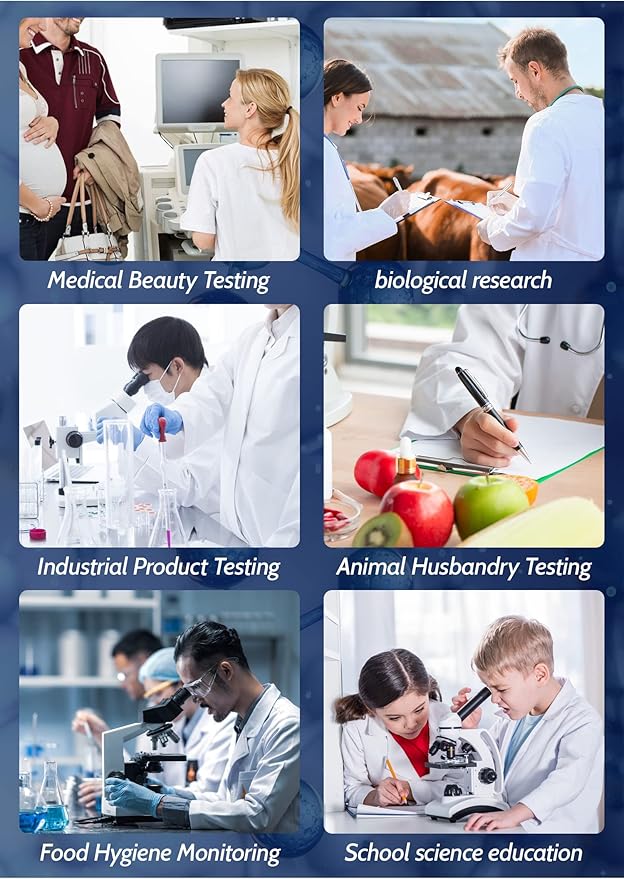 40X-5000X Compound trinocular Microscopes trinocular fo Adults, with 5.0 mp Camera with Microscope Slides 30p, Microscope Accessories, Microscopes Abbe Condenser