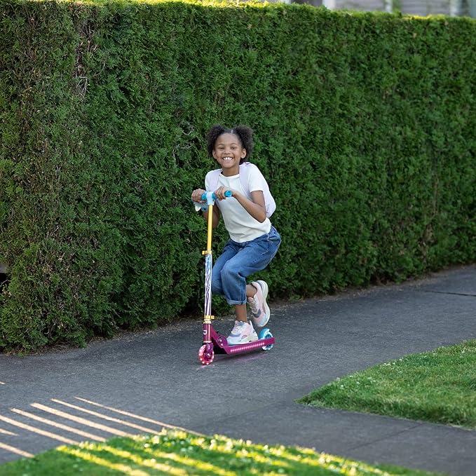 Jetson Character Kids Kick Scooter, LED Lights on Stem & Light-Up Wheels, Lightweight Frame, Height-Adjustable Handlebar, Lean-to-Steer System, Easy-Fold Mechanism