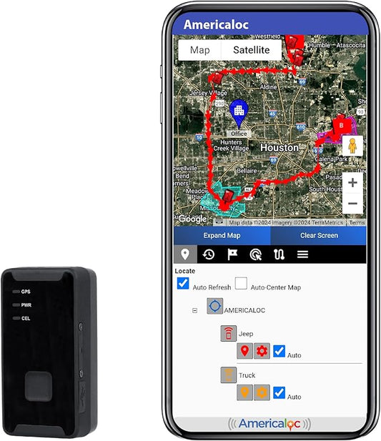 AMERICALOC GPS Tracker. GL300 MXW Series. No subscription required. Pay as you go. Magnet included.