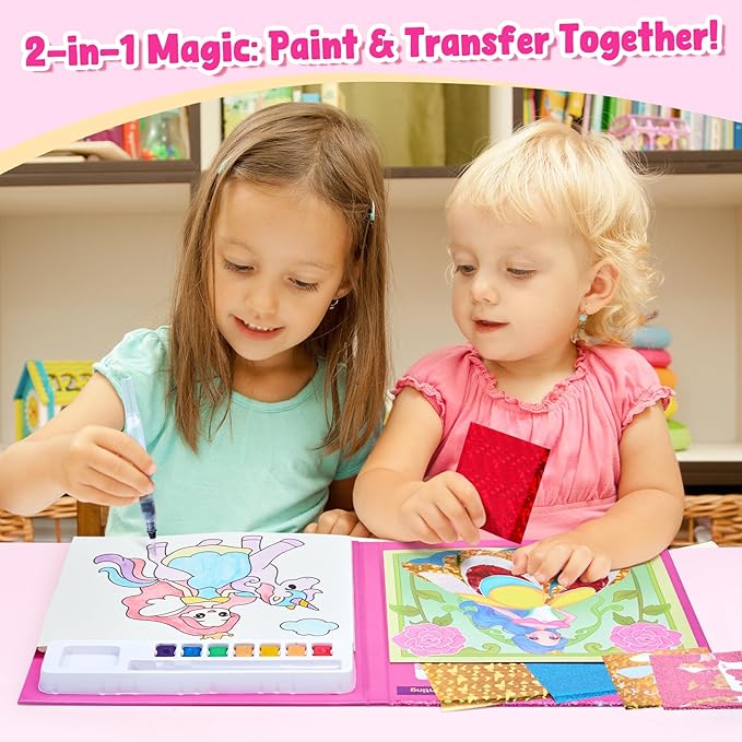 JoyCat Paint with Water Coloring Books, Art & Craft Activity, Princess No Mess Art for Kids Ages 4-8, Craft Kits & Supplies, DIY Creative Activity, Presents for Girls & Boys
