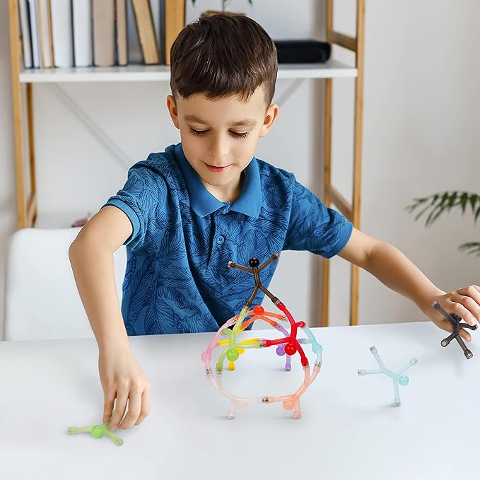 MAGMEN Classic Magnetic Fidget Toy Figures for Kids 3-8 & Toddlers |10pc Opaque Colors Multipurpose Magnets Set for Travel, Airplane Play, Desk & Stocking Stuffer Gifts.
