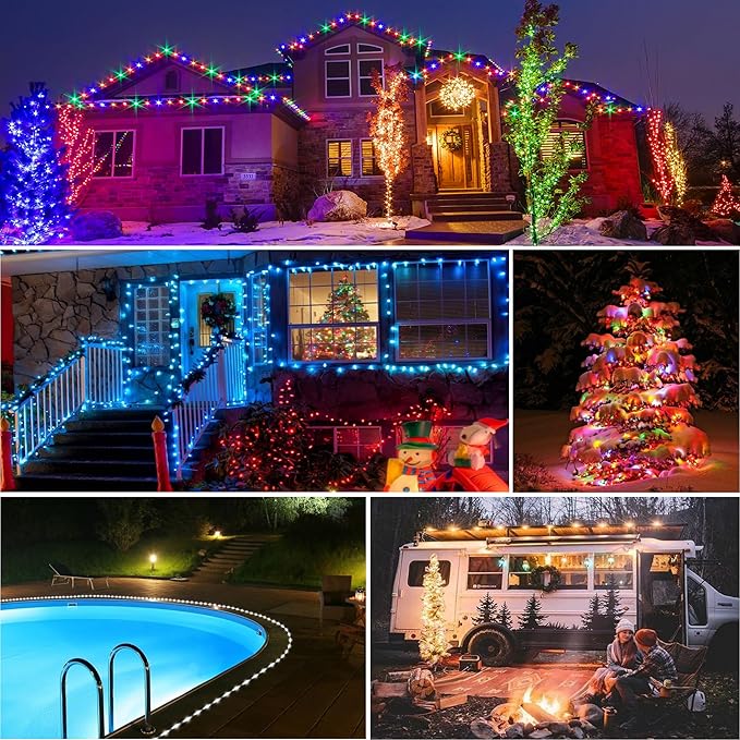 49FT Solar Rope Lights Outdoor Waterproof, 18 Colors Changing 150 LEDs Fairy String Lights USB & Solar Powered with Remote, Multicolor Tube Light for Outside Trampoline Yard Christmas Decor