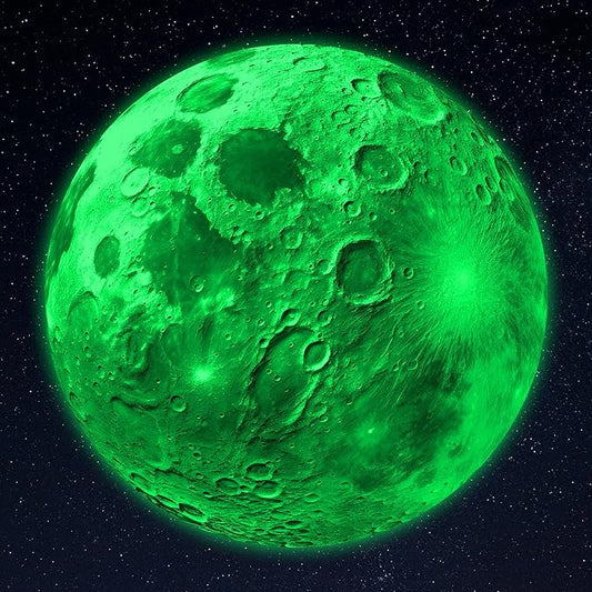 Glow in The Dark Sun for Ceiling, Luminous Planet Wall Sticker, Kids Bedroom Wall Decal, Sticky Fluorescence Sun, Gift for Boys and Girls (Green)