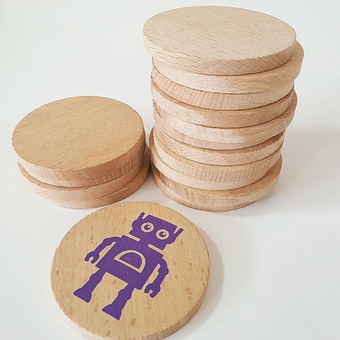 bee smart Wooden Memory Game - Matching Memory Game for Kids 3 and Up, 16Pcs | Educational Toy for Preschool Toddlers Board Games (Robots)