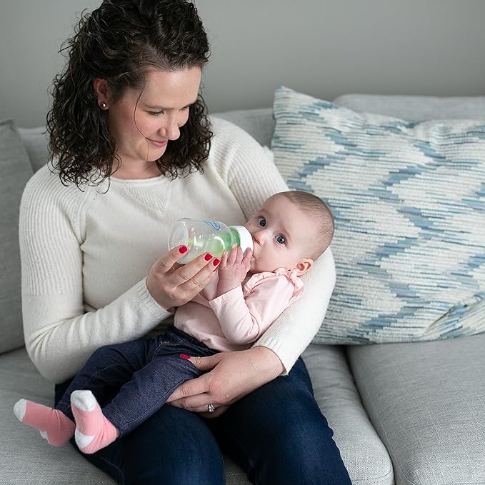 Dr. Brown's Natural Flow Anti-Colic Options+Wide-Neck Baby Bottle, 5 oz/150 mL, Level 1 Nipple, 1-Pack, 0m+