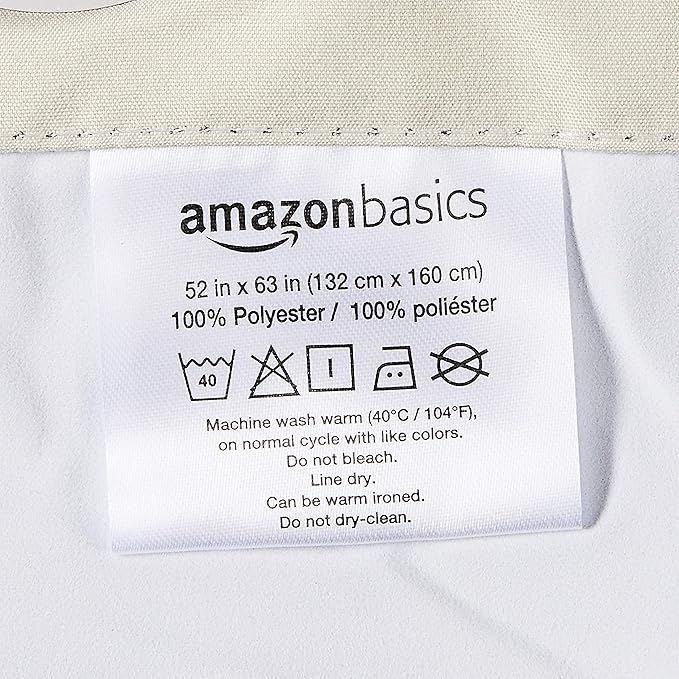 Amazon Basics Room Darkening Blackout Window Curtains 2 Panels with Grommets, for Living Room and Bedroom, 52 x 84 inches, Beige