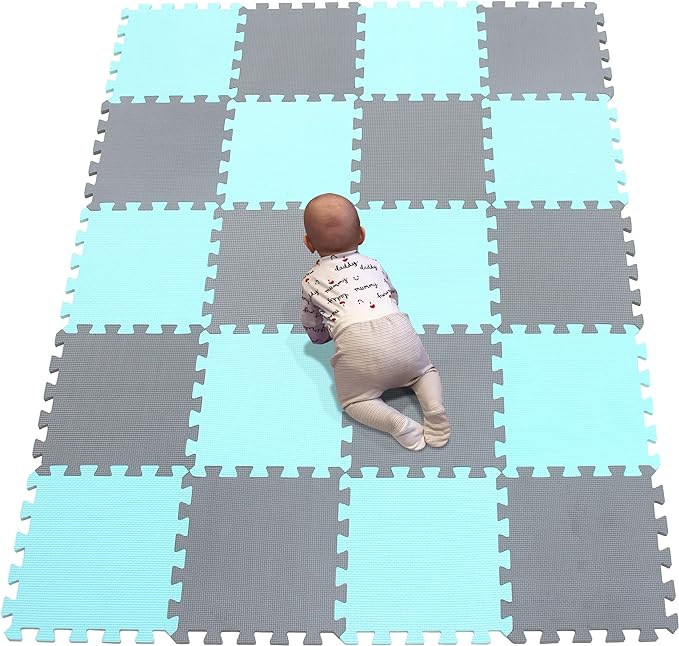YIMINYUER® 20 Tiles (30cm×30cm×1cm Each Tile) Baby Soft Puzzle Play Mats, Kids Thick EVA Foam Floor, Toddlers & Children's Soft Interlocking Mat R08R12G301020