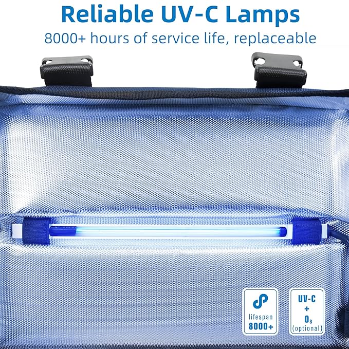 UV Sanitizer Box, 12L Portable Sanitizing and Cleaning Machine with 3-Level Timer, Foldable UV Cleaner Box for Toys, Mask, Towel, Key Etc. Ozone Free UV Cleaning Machine