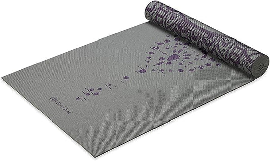 Gaiam Yoga Mat - Premium 6mm Print Reversible Extra Thick Non Slip Exercise & Fitness Mat for All Types of Yoga, Pilates & Floor Workouts (68" x 24" x 6mm Thick)