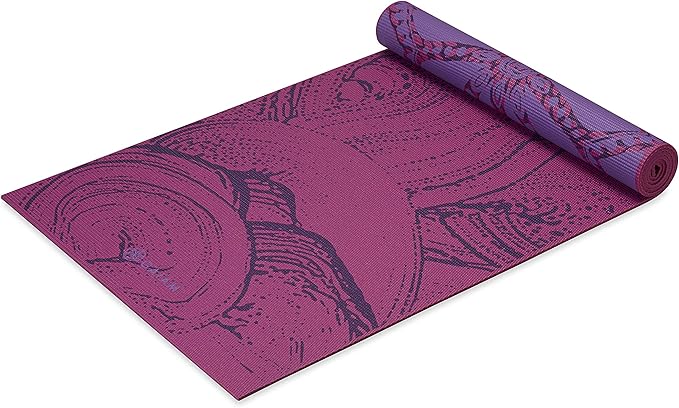 Gaiam Yoga Mat - Premium 6mm Print Reversible Extra Thick Non Slip Exercise & Fitness Mat for All Types of Yoga, Pilates & Floor Workouts (68" x 24" x 6mm Thick)