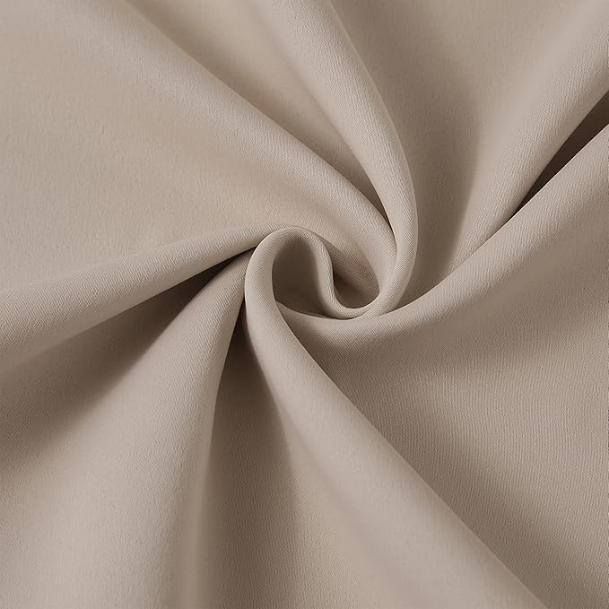 Pinch Pleated Patio Sliding Door Curtains 95 Inch Length, Blackout Room Divider Vertical Blinds Curtain Drapes for Living Room Dining Room French Door(Khaki, 100 Inch Wide per Panel, 2 Panels)