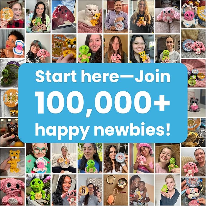 Cookie Box Crochet Kit for Beginners - Learn to Craft Amigurumi Stuffed Animals - Knitting Gift for Kids and Adults - Beginner-Friendly Yarn - Stitch-by-Stitch Video Tutorial - Leopard Leo