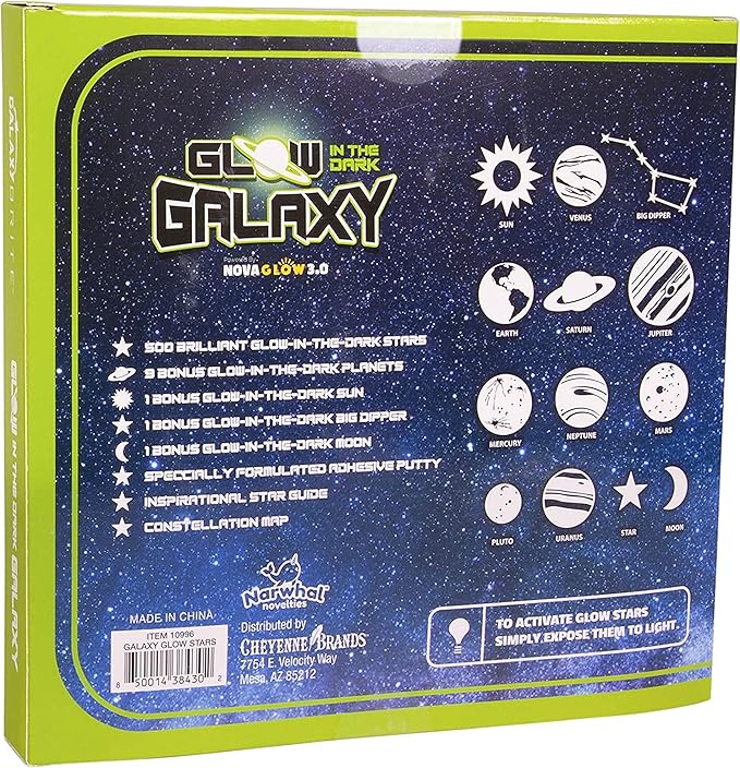 Glow in The Dark Stars for Ceiling, 500-Count, Largest Ceiling Glow Stars Assortment Includes Jumbo Sun, All 9 Planets, Bonus Moon and Entire Big Dipper Constellation Plus More! Stocking Stuffers