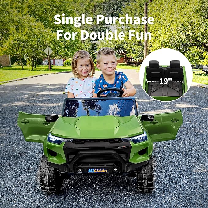 24V 10Ah Ride on Toy for Big Kids, 4WD 2 Seater Electric SUV Kids Car to Drive w/Remote Control, 4x200W Motors - Army Green