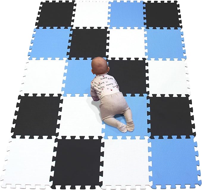 YIMINYUER® 20 Tiles (30cm×30cm×1cm Each Tile) Baby Soft Puzzle Play Mats, Kids Thick EVA Foam Floor, Toddlers & Children's Soft Interlocking Mat R01R04R07G301020