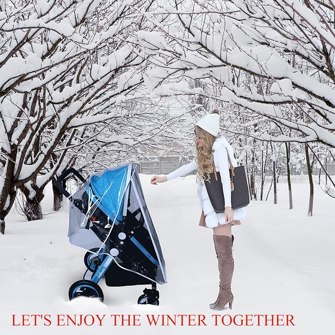 Stroller Rain Cover Baby Mosquito Net Universal Weather Shield Bug Net for Jogging Stroller Pushchair Buggy Pram Protect Baby from Rain Insect Wind Bug Snow Fly Shade Shield Netting Plastic