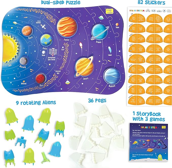 Imagimake Mapology Solar System for Kids | Educational Toys for Kids 5-7 | Space Toys | Puzzles for Kids Ages 4-8 | Planet Puzzles for Kids Ages 4-8 | Birthday and Christmas Gift for Boy & Girls