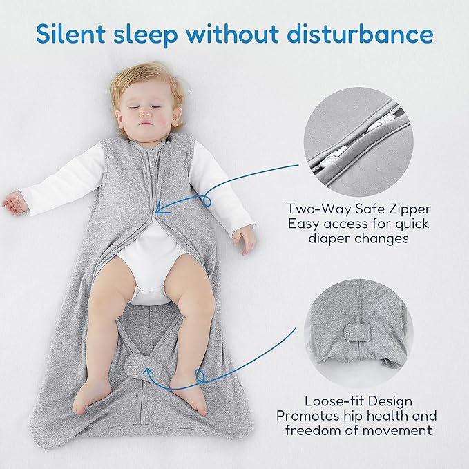 TotAha Sleep Sack 6-12-15 Months 3-Pack,Stretchy,Buttery Soft Swaddle Transition Sleeping Bag,Light Baby Wearable Blanket with 2-Way Safe Zippers for Boys and Girls, 0.5 TOG