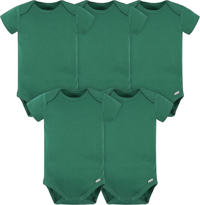 Gerber baby-boys 5 Pack Onesies Multi-packs Bundle Interlock 180 Gsm