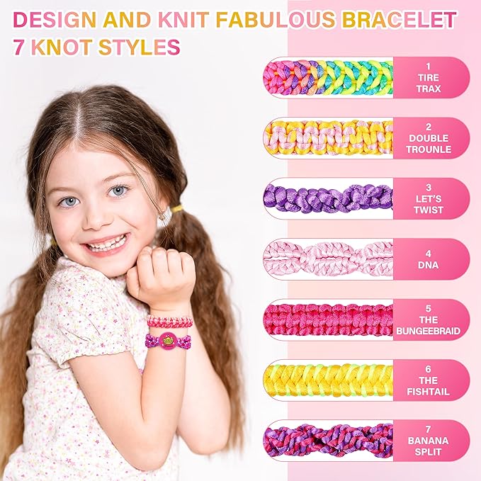 Dpai Friendship Bracelet Making Kit for Girls,DIY Arts and Crafts Toys,Jewelry String Maker Kit,The Best Birthday Gifts Ideas for Girls 6 7 8 9 10 11 12+ Years Old（Pink）