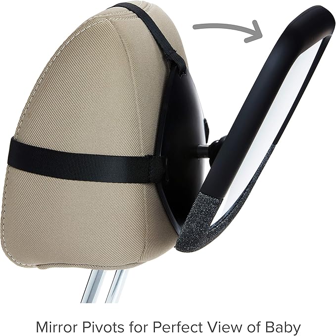 Munchkin Baby Car Mirror for Rear Facing Car Seats, Pivot 360 Baby in-Sight Adjustable Auto Mirror, Black, 2 Pack