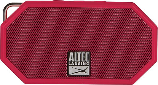 Altec Lansing Mini H2O - Waterproof Bluetooth Speaker, IP67 Certified & Floats in Water, Compact & Portable Speaker for Hiking, Camping, Pool, and Beach, Red
