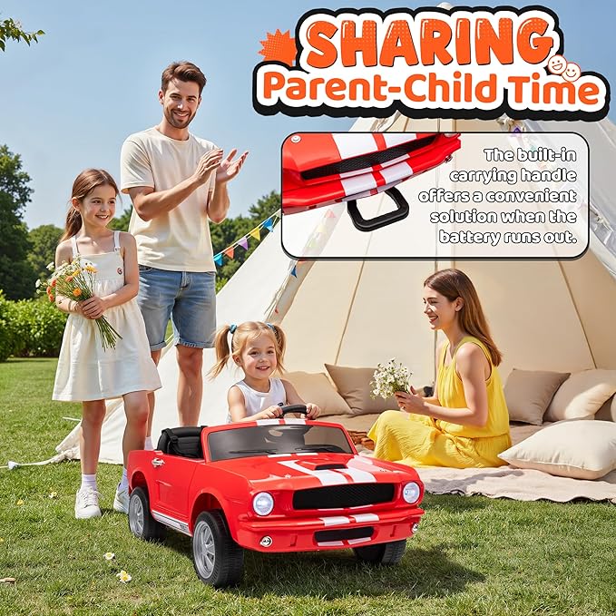 24V 2 Seater Ride on Toys, Licensed Shelby Cobra Kids Power Car Wheeler Ride On Toy w/ 2WD/4WD Switchable, Remote Control, 19" Spacious Seat, 4 Spring Suspension, Music, Bluetooth