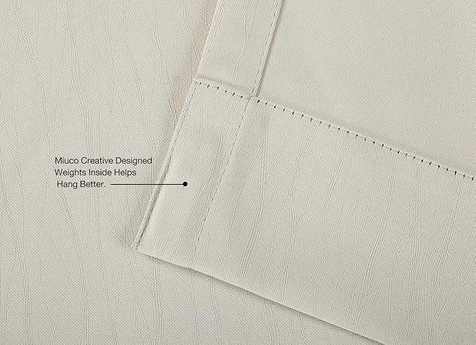 MIUCO Blackout Curtains Room Darkening Curtains Textured Grommet Panels for Window Treatment 2 Panels 52x63 Inch Beige