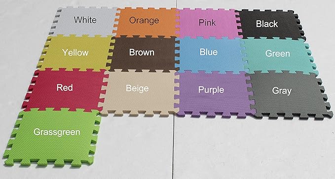 YIMINYUER® 20 Tiles (30cm×30cm×1cm Each Tile) Baby Soft Puzzle Play Mats, Kids Thick EVA Foam Floor, Toddlers & Children's Soft Interlocking Mat R03R04R12G301020