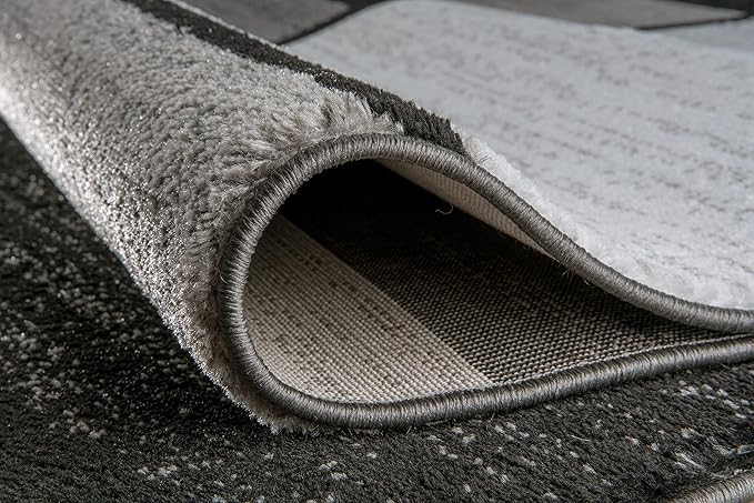 Rugshop Contemporary Modern Boxes for Home Office,Living Room,Bedroom,Kitchen Non Shedding Area Rug 10' X 14' Gray