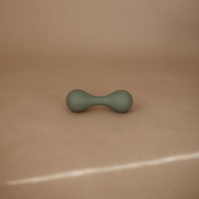 mushie Silicone Baby Shaker Rattle Toy | Ages 3+ Months (Dried Thyme)